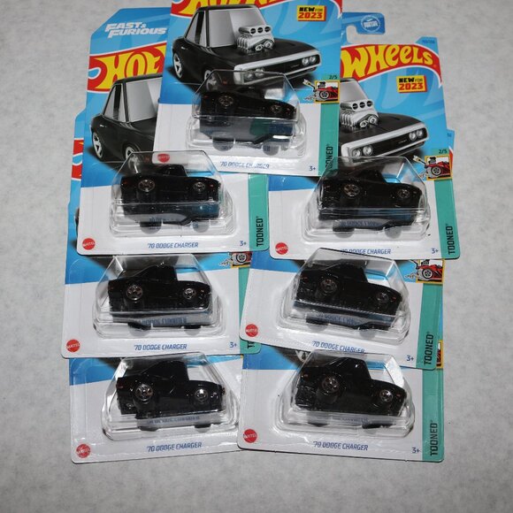 Hot Wheels lot of 7 fast & furious '70 black charger Tooned series ALL NIP - Picture 1 of 4
